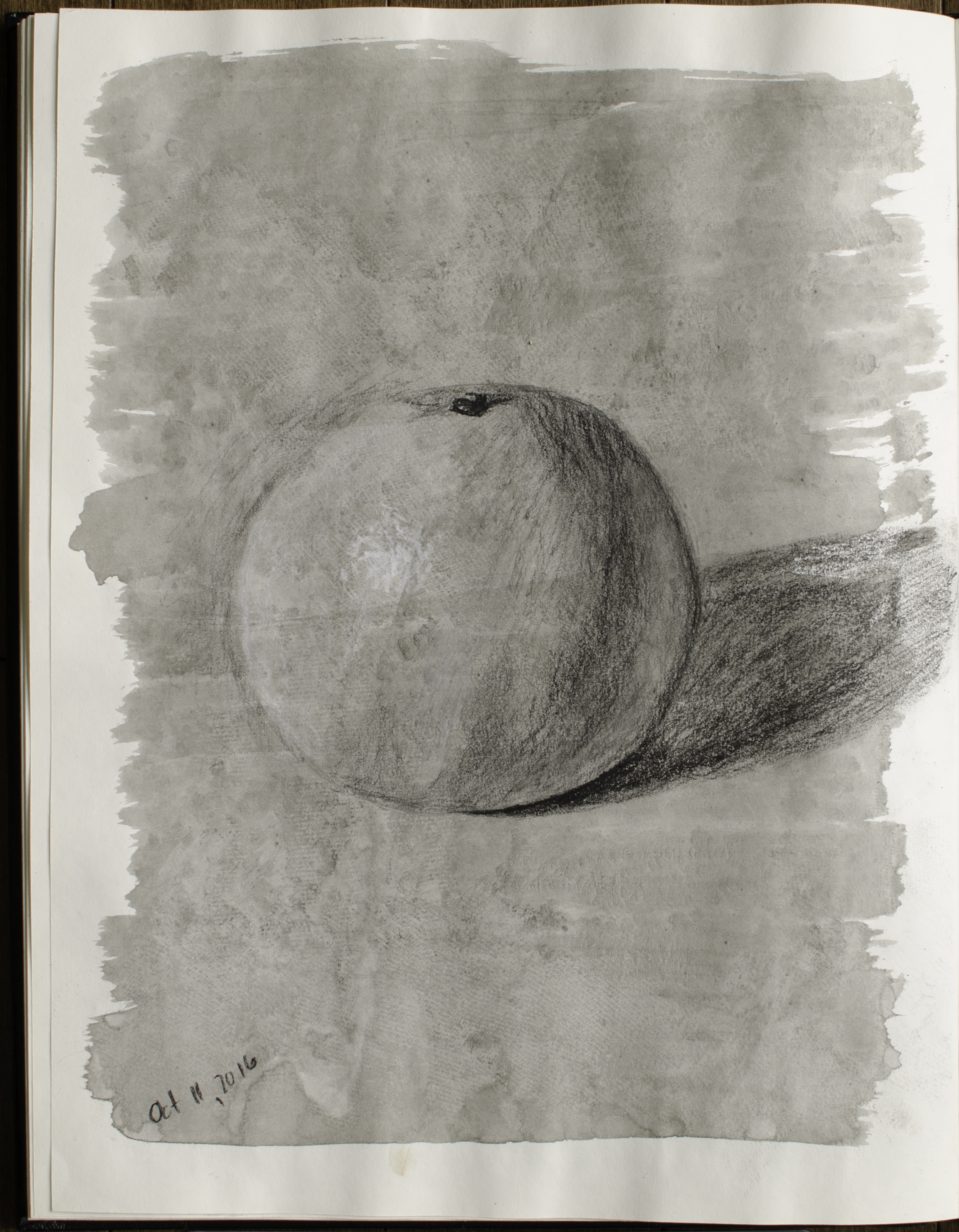Sketchbook Orange, Oct 11, 2016, Graphite & India Ink on Paper, 10.5" X 13.5"