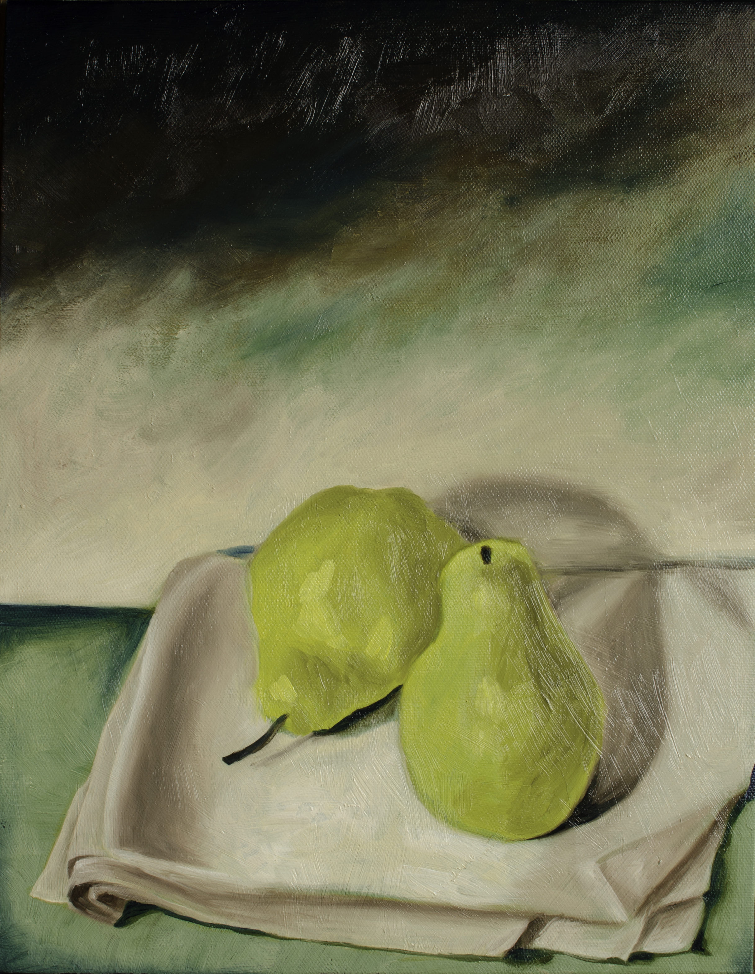 Reclaimed Pears, Oct 15, 2016, Oil on Canvas Board, 11" X 14"