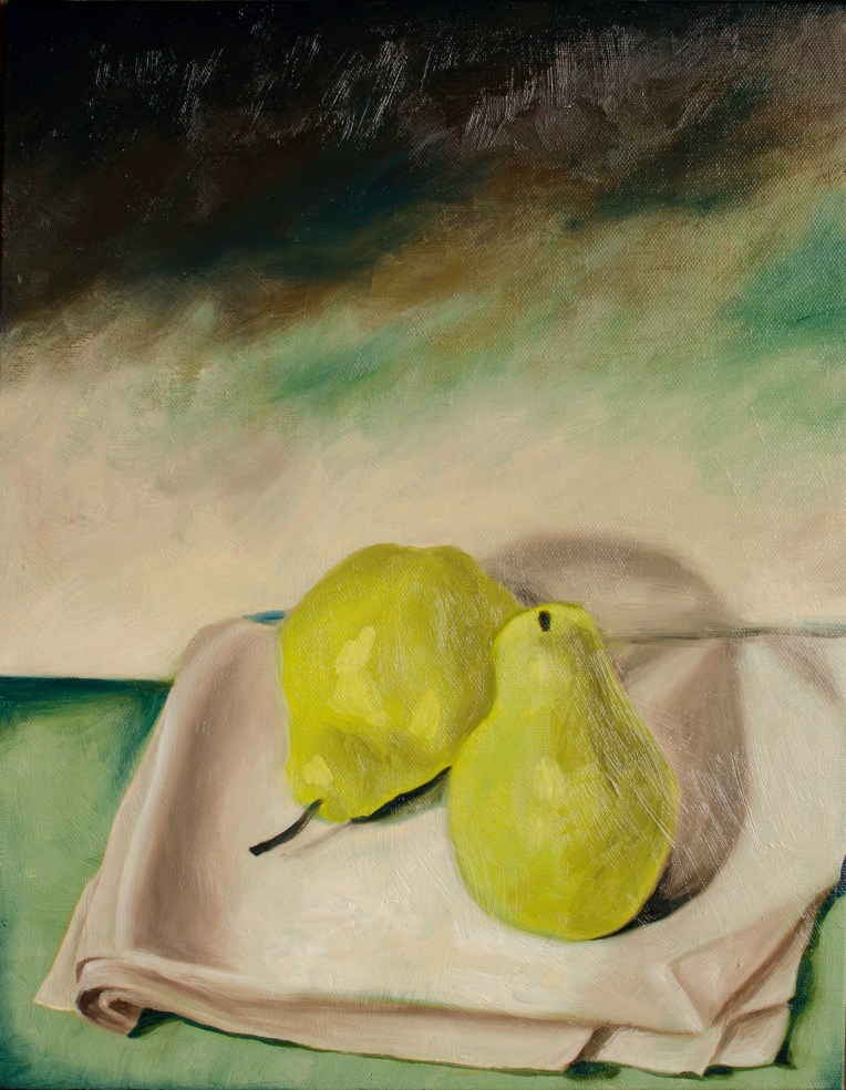 Reclaimed Pears, Oct 15, 2016, Oil on Canvas Board, 11" X 14" 