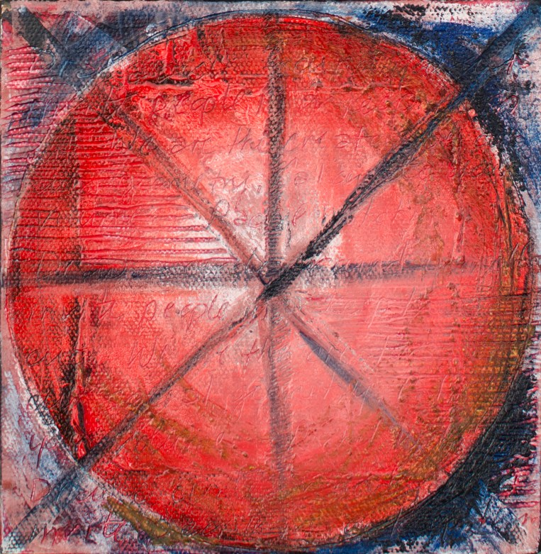 Circle Composition Four WIP, Oct 29, 2016, Oil on Canvas, 6" X 6"