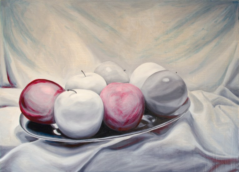 Seven Apples, Dec 17, 2016, Oil on Canvas, 48” X 36”