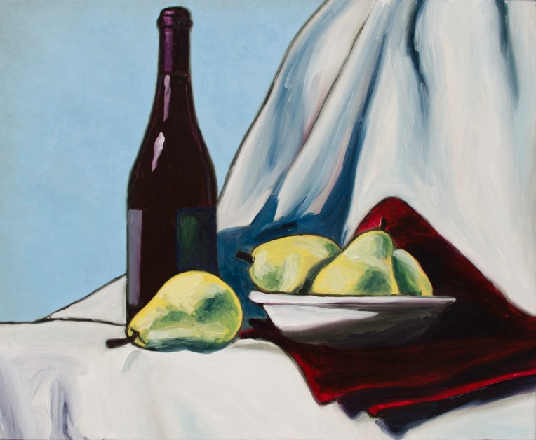 Wine & Pears Two, Oct 21, 2017, Oil on Panel, 20" X 16"
