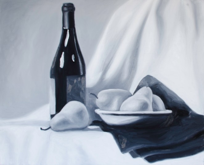 Wine & Pears Five, Feb 19, 2018, Oil on Panel, 20" X 16"