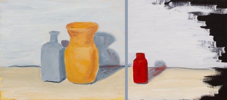 Separate, Oct 13, 2018, Oil on Panel, 2 pcs left 10" X 8", right 8" X 8"